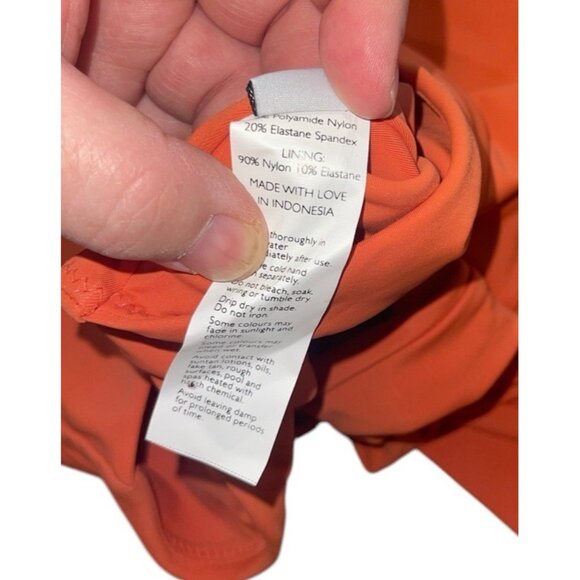 PEGGY HARTANTO Women's Size 4 Orange Cutout Side Tie Swimsuit One Piece READ - Picture 10 of 10